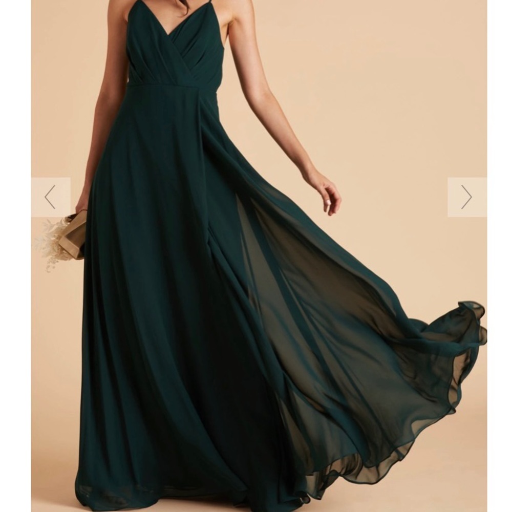 Burst Grey Emerald Green Bridesmaids Dress